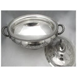 Silver Plate Tureen Armorial Crest -Lenox Shop silver plate tureen armorial crest 7246