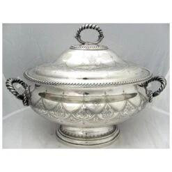 Silver Plate Tureen Armorial Crest -Lenox Shop silver plate tureen armorial crest 7465