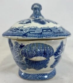 Small Antique Blue Willow Tureen From England - Circa 19th Century -Lenox Shop small antique blue willow tureen from england circa 19th century 0847 1
