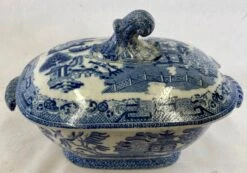 Small Antique Blue Willow Tureen From England - Circa 19th Century -Lenox Shop small antique blue willow tureen from england circa 19th century 5603
