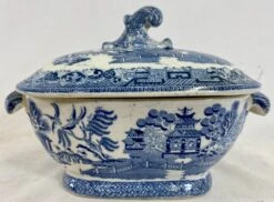 Small Antique Blue Willow Tureen From England - Circa 19th Century -Lenox Shop small antique blue willow tureen from england circa 19th century 9135