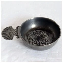 Small Vintage French Pewter Armorial Wine Tasting Bowl (tastevin) -Lenox Shop small vintage french pewter armorial wine tasting bowl tastevin 5895