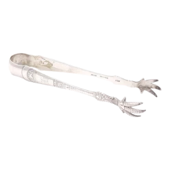 Sterling Pair Of Ice Tongs By Gorham, U.s.a. Circa 1880