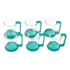 Ultra Modern Glass Mugs With Blue/Green Contemporary Handles & Bases - 6 Pieces -Lenox Shop ultra modern glass mugs with bluegreen contemporary handles and bases 6 pieces 3461