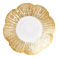 VIETRI Rufolo Glass Gold Small Shallow Bowl