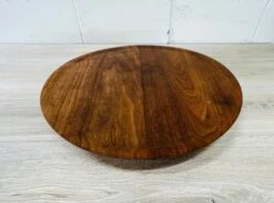 Vintage 1960s Round Swivel Walnut Wood Server -Lenox Shop vintage 1960s round swivel walnut wood server 2264