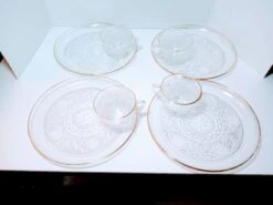 Vintage Anchor Hocking Eight Piece Set Sandwich Clear Snack Plates & Cups 17 Vintage Anchor Hocking Eight Piece Set Sandwich Clear Snack Plates & Cups -Lenox Shop vintage anchor hocking eight piece set sandwich clear snack plates and cups 9852