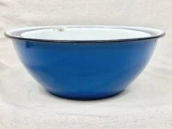 Vintage Blue Enamel Metal Mixing Bowls-A Pair -Lenox Shop vintage blue enamel metal mixing bowls a pair 0097