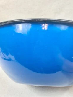 Vintage Blue Enamel Metal Mixing Bowls-A Pair -Lenox Shop vintage blue enamel metal mixing bowls a pair 1406