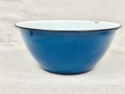 Vintage Blue Enamel Metal Mixing Bowls-A Pair -Lenox Shop vintage blue enamel metal mixing bowls a pair 4216