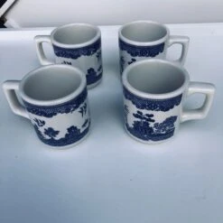 Vintage Buffalo China Blue Willow Coffee / Tea Mugs S-4 -Lenox Shop vintage buffalo china blue willow coffee tea mugs s 4 5805