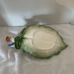 Vintage Ceramic Bird On Leaf Dish -Lenox Shop vintage ceramic bird on leaf dish 2751