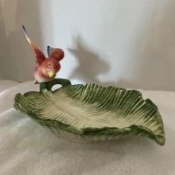 Vintage Ceramic Bird On Leaf Dish -Lenox Shop vintage ceramic bird on leaf dish 6660