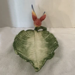 Vintage Ceramic Bird On Leaf Dish -Lenox Shop vintage ceramic bird on leaf dish 6810