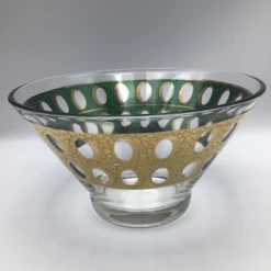 Vintage Culver Gold And Emerald Green Bowl And Platter - Set Of 2 -Lenox Shop vintage culver gold and emerald green bowl and platter set of 2 3298