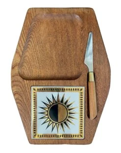 Vintage Dolphin Cheeseboard Walnut Golden Sun Starburst Japan With Knife- 2 Pieces -Lenox Shop vintage dolphin cheeseboard walnut golden sun starburst japan with knife 2 pieces 4535