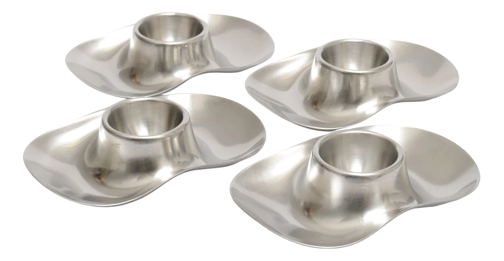 Vintage Egg Cups In Stainless Steel By Wilhelm Wagenfeld For WMF, 1960s, Set Of 4 3 Vintage Egg Cups In Stainless Steel By Wilhelm Wagenfeld For WMF, 1960s, Set Of 4