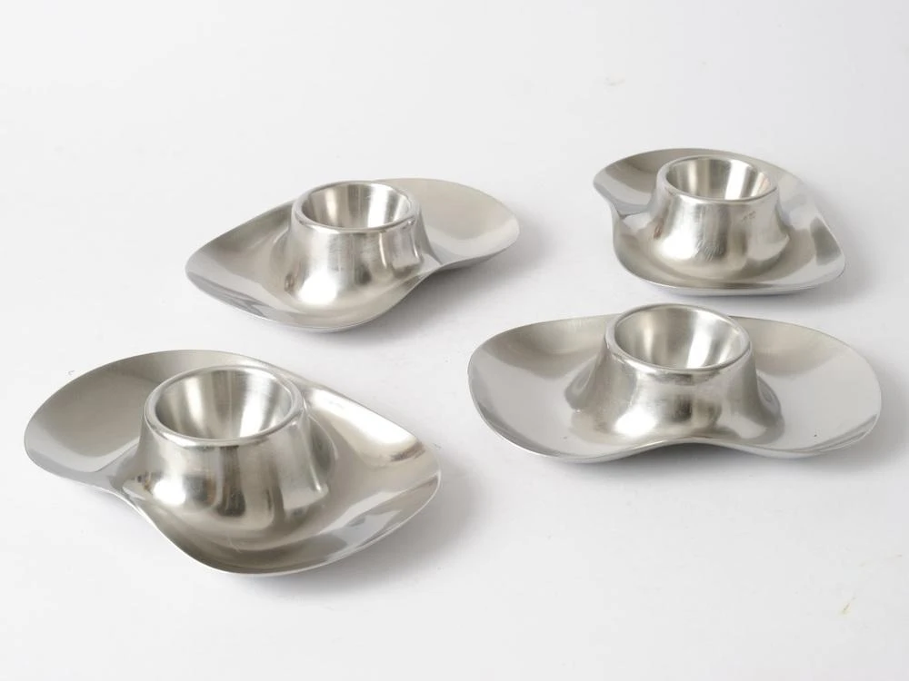 Vintage Egg Cups In Stainless Steel By Wilhelm Wagenfeld For WMF, 1960s, Set Of 4 8 Vintage Egg Cups In Stainless Steel By Wilhelm Wagenfeld For WMF, 1960s, Set Of 4 - Image 6