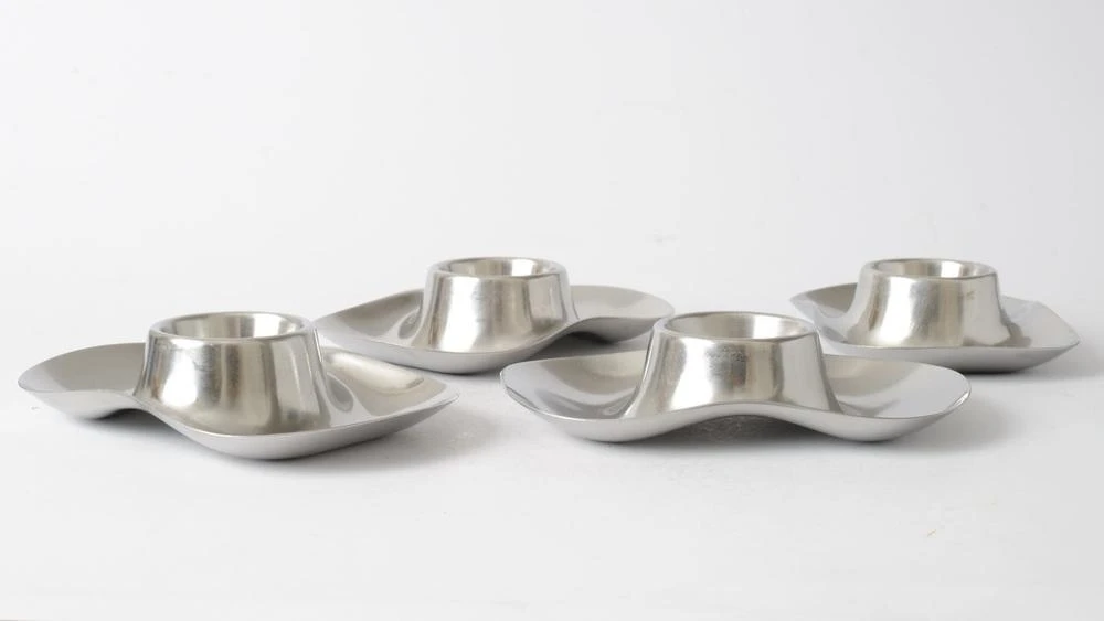 Vintage Egg Cups In Stainless Steel By Wilhelm Wagenfeld For WMF, 1960s, Set Of 4 4 Vintage Egg Cups In Stainless Steel By Wilhelm Wagenfeld For WMF, 1960s, Set Of 4 - Image 2