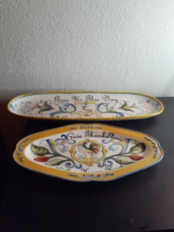 Vintage Fitz & Floyd Give Thanks Platters- Set Of 2 -Lenox Shop vintage fitz and floyd give thanks platters set of 2 1667