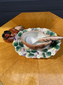 Vintage Fitz And Floyd Pheasant Soup Tureen And Serving Plate -Lenox Shop vintage fitz and floyd pheasant soup tureen and serving plate 6704