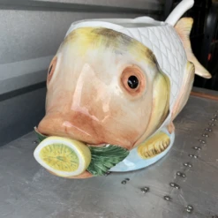 Vintage Hand-Painted Italian Ceramic Soup Tureen & Spoon Set- 2 Pieces -Lenox Shop vintage hand painted italian ceramic soup tureen and spoon set 2 pieces 5354