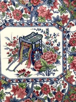 Vintage Imari Japanese Porcelain Octagon Platter Tray. Features Rickshaw And Flowers -Lenox Shop vintage imari japanese porcelain octagon platter tray features rickshaw and flowers 9291