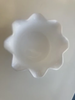 Vintage Imperial Milk Glass Ruffled Edge Grape Leaf Pattern Bowl / Wine Bottle Holder 10 Vintage Imperial Milk Glass Ruffled Edge Grape Leaf Pattern Bowl / Wine Bottle Holder -Lenox Shop vintage imperial milk glass ruffled edge grape leaf pattern bowl wine bottle holder 1017