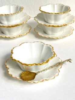 Vintage Limoges Gda France Flower Shaped Dessert Cups & Saucers Set- 11 Pieces -Lenox Shop vintage limoges gda france flower shaped dessert cups and saucers set 11 pieces 0360