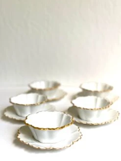 Vintage Limoges Gda France Flower Shaped Dessert Cups & Saucers Set- 11 Pieces -Lenox Shop vintage limoges gda france flower shaped dessert cups and saucers set 11 pieces 4515
