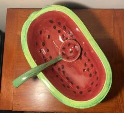 Vintage Majolica Figural Watermelon Cold Soup Tureen 12 Vintage Majolica Figural Watermelon Cold Soup Tureen -Lenox Shop vintage majolica figural watermelon cold soup tureen 9052