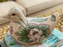 Vintage Porcelain Pink Floral Duck Tureen 17 Vintage Porcelain Pink Floral Duck Tureen -Lenox Shop vintage porcelain pink floral duck tureen 2041