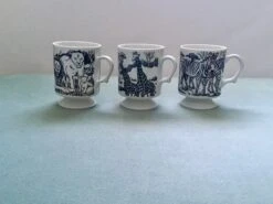 Vintage Safari Footed Milk Glass Mugs- Set Of 3 -Lenox Shop vintage safari footed milk glass mugs set of 3 9239