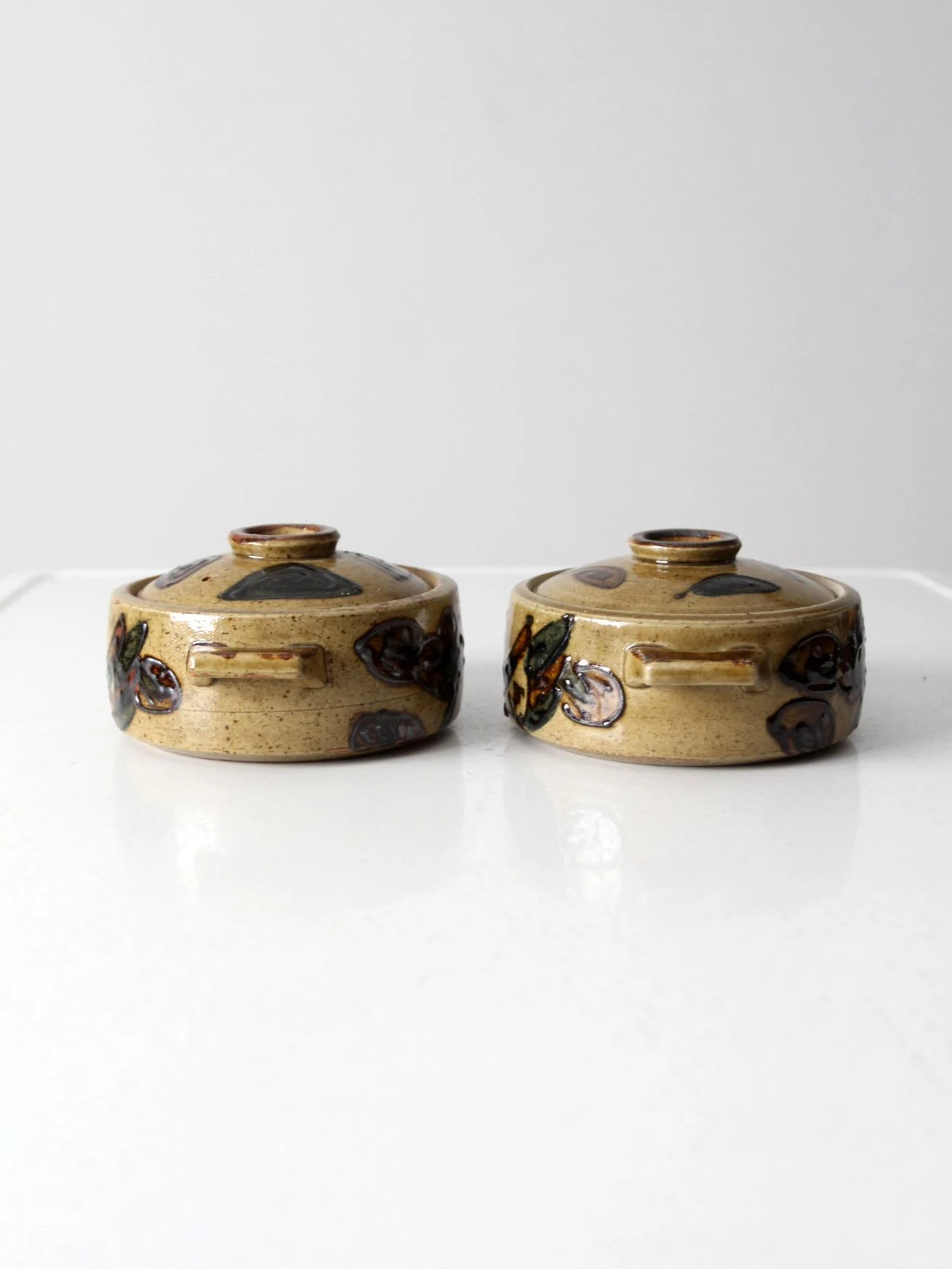 Vintage Studio Pottery Covered Dishes Pair 5 Vintage Studio Pottery Covered Dishes Pair - Image 3