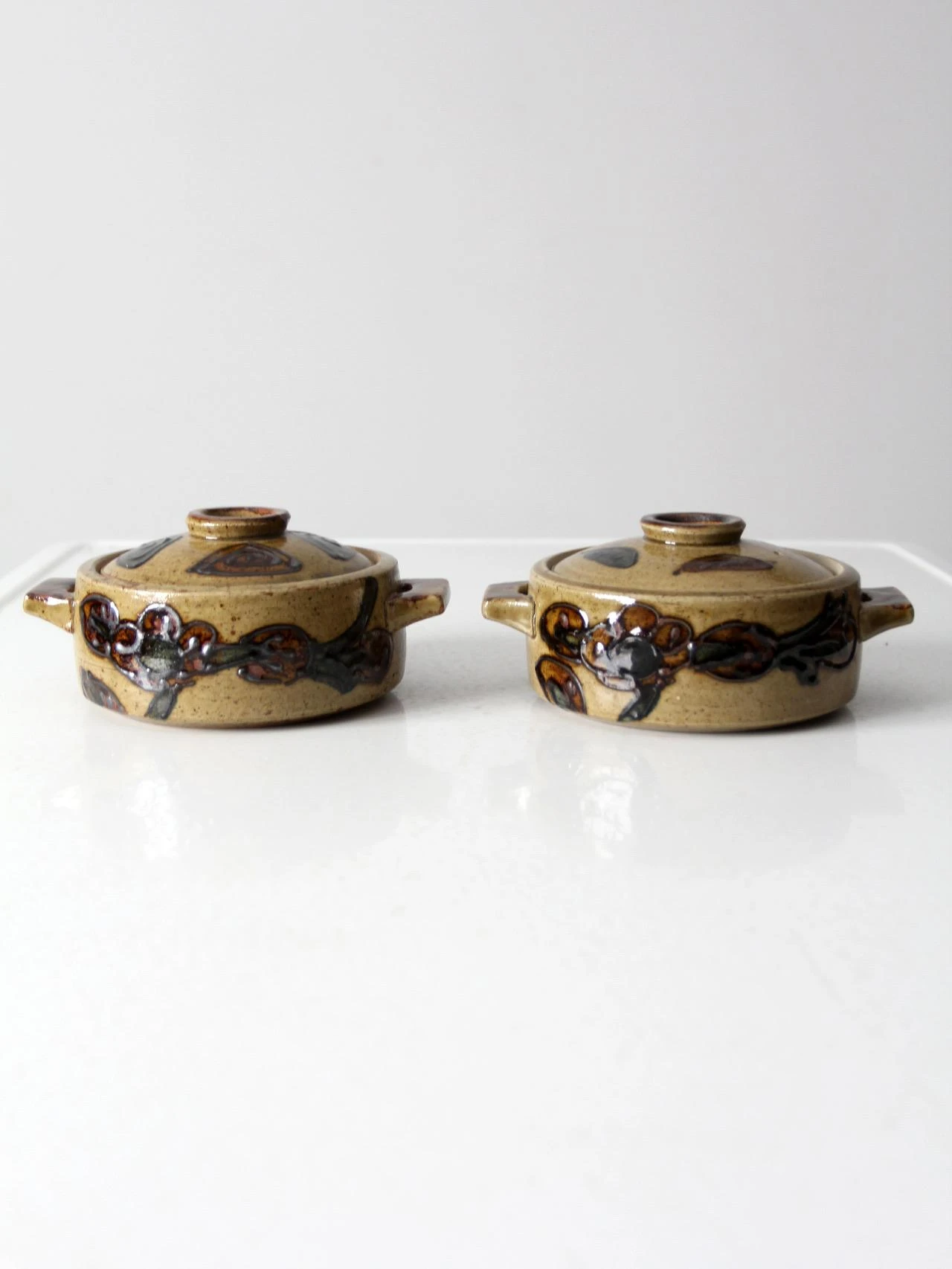 Vintage Studio Pottery Covered Dishes Pair 9 Vintage Studio Pottery Covered Dishes Pair - Image 7