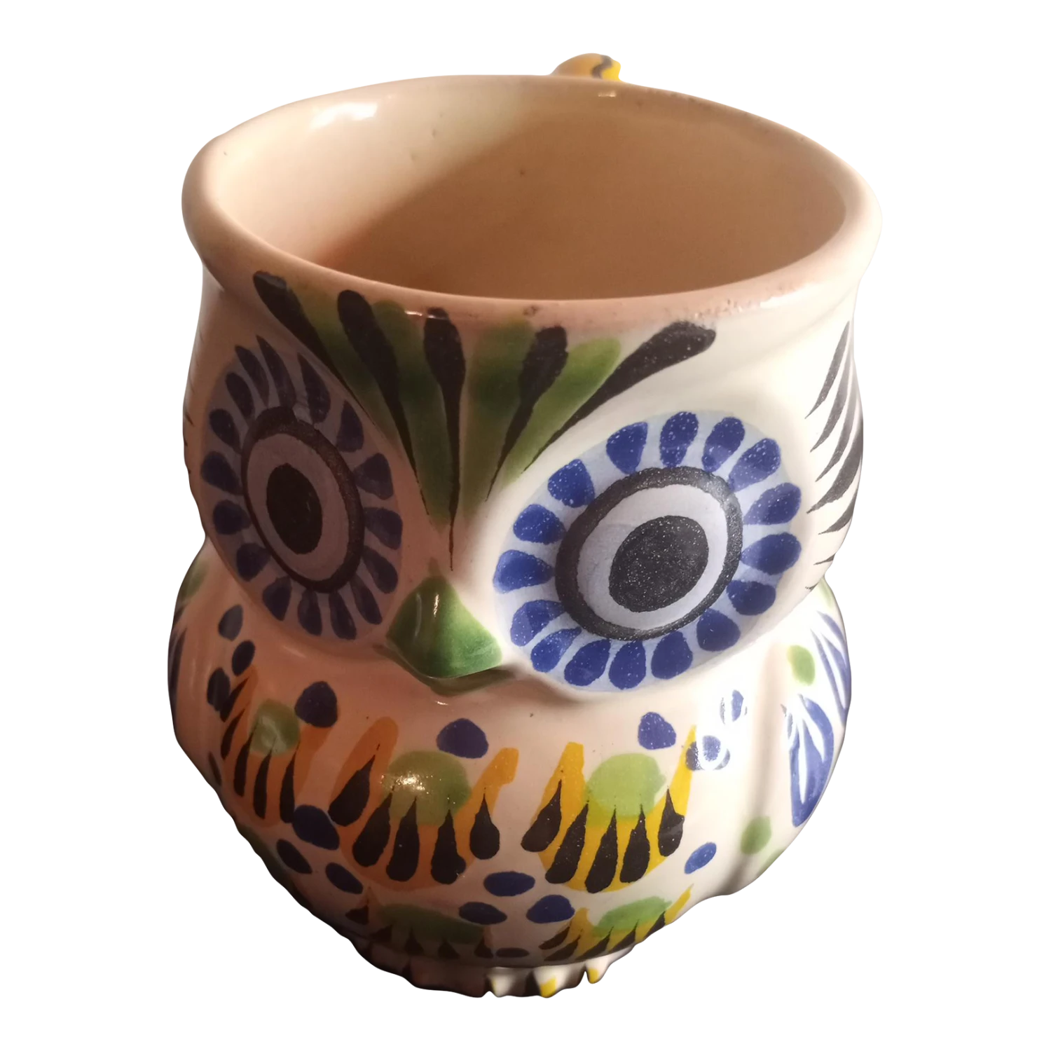 Vintage Tonala Art Mexico Owl Figurine Mug 3 Vintage Tonala Art Mexico Owl Figurine Mug