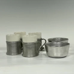 Vintage Wilton Armetale Pewter Tavern Mugs & Nut Bowls - 6 Piece Set -Lenox Shop vintage wilton armetale pewter tavern mugs and nut bowls 6 piece set 8122