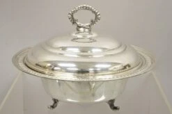 Vtg English Regency Victorian Silver Plated Lidded Vegetable Serving Dish Bowl -Lenox Shop vtg english regency victorian silver plated lidded vegetable serving dish bowl 6331