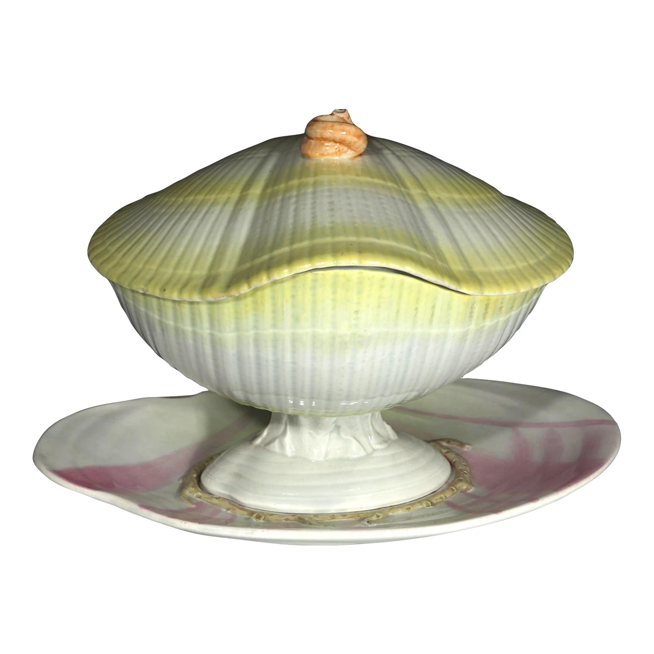 Wedgwood Pearlware Nautilus Sauce Tureen, Cover & Stand 3 Wedgwood Pearlware Nautilus Sauce Tureen, Cover & Stand